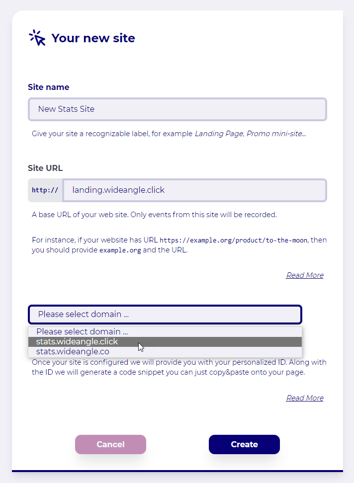 Configure Site to use new domain tracker